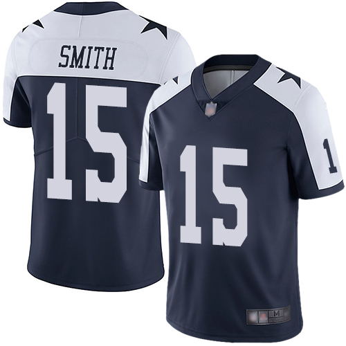Men Dallas Cowboys Limited Navy Blue Devin Smith Alternate #15 Vapor Untouchable Throwback NFL Jersey->dallas cowboys->NFL Jersey